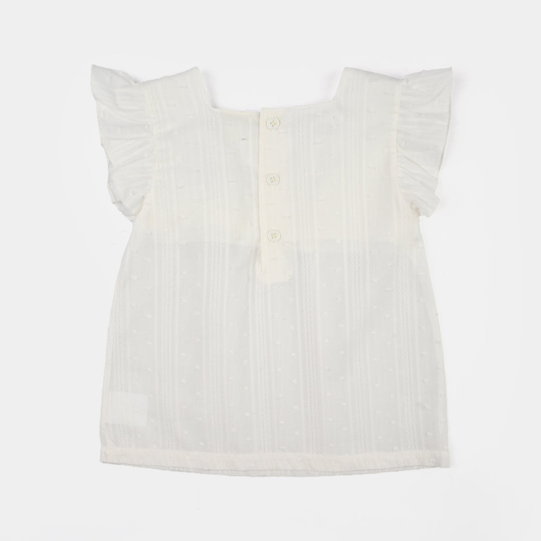 Infant Girls Jersey/Terry 2Pc Suit - White