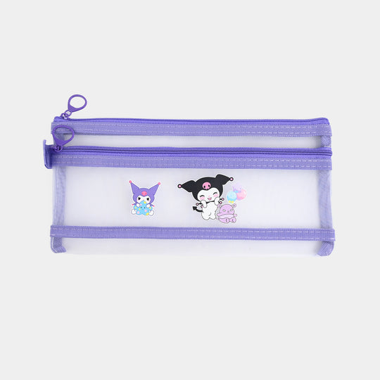Dual-Zipper Transparent Mesh Pencil Case/Pouch