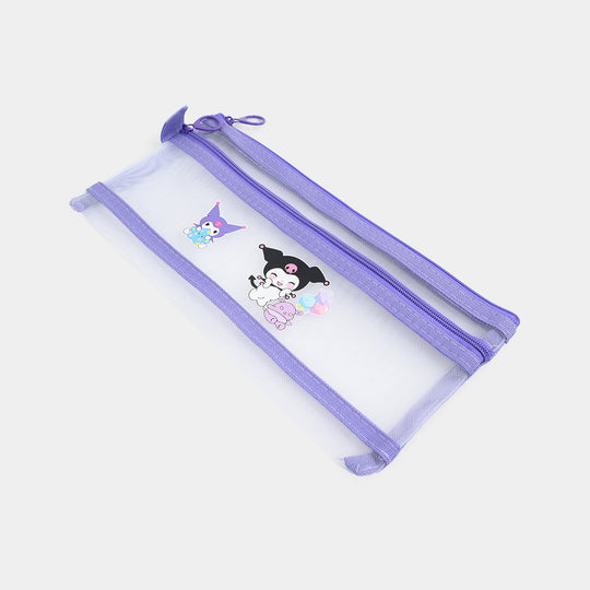 Dual-Zipper Transparent Mesh Pencil Case/Pouch