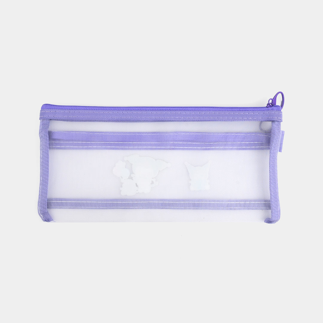 Dual-Zipper Transparent Mesh Pencil Case/Pouch