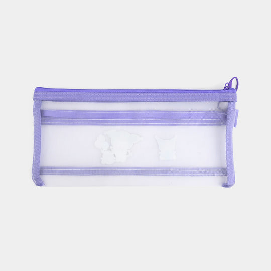 Dual-Zipper Transparent Mesh Pencil Case/Pouch