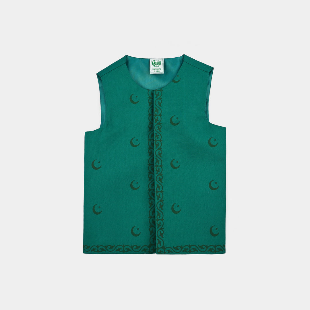 Infant Boys Cotton Poplin 3Piece Suit (Chand Sitara)-GREEN