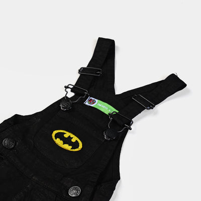 Infant Boys Cotton Dungaree Applique-BLACK