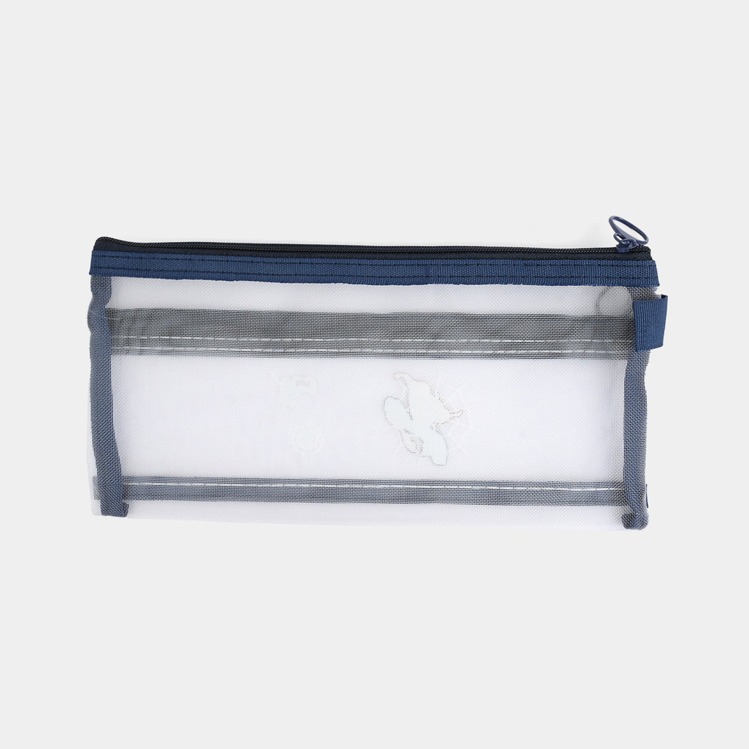 Dual-Zipper Transparent Mesh Pencil Case/Pouch