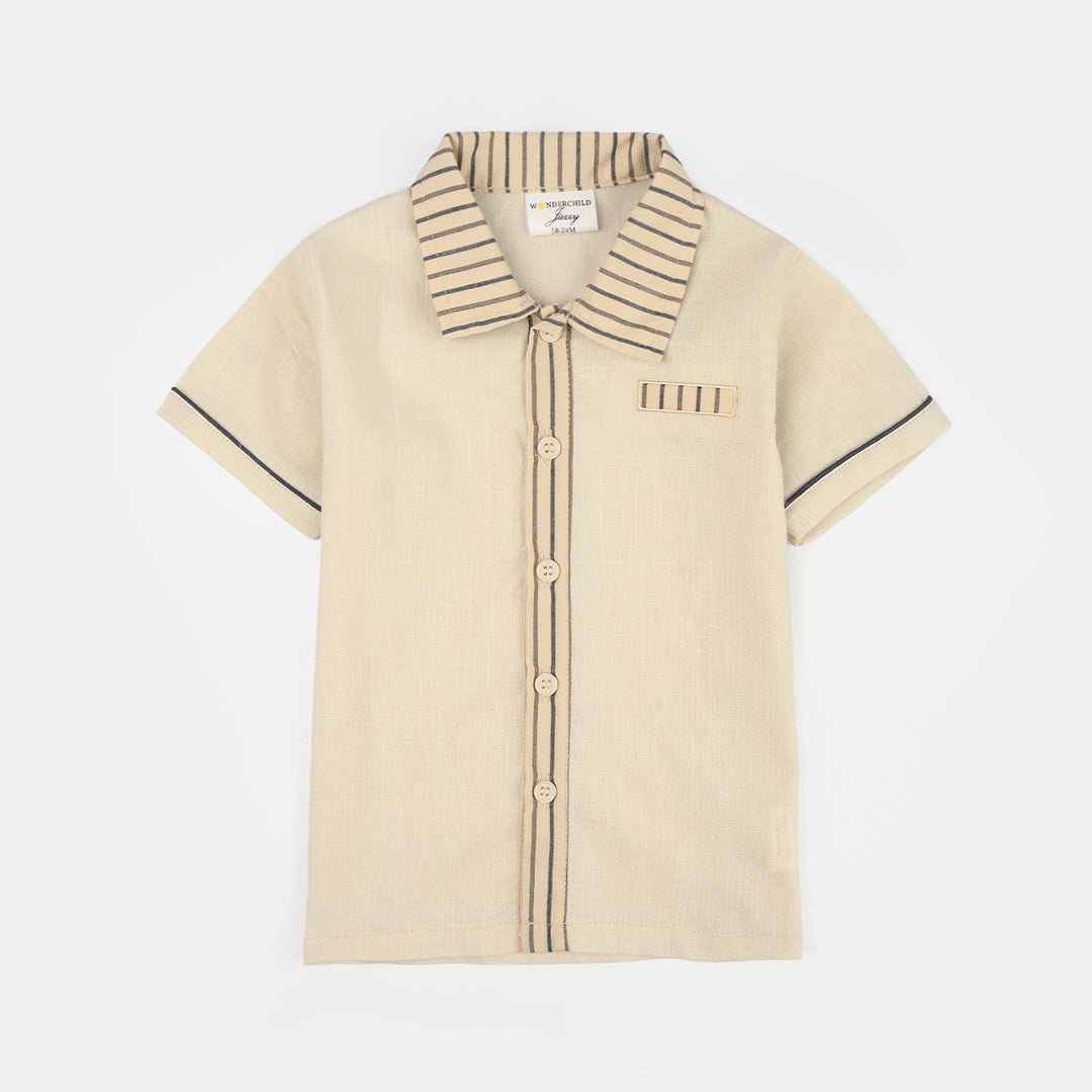 Infant Boys Jersey/Terry 2Pc Suit 294-011-BEIGE