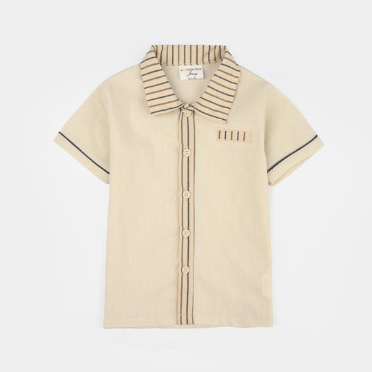 Infant Boys Jersey/Terry 2Pc Suit 294-011-BEIGE