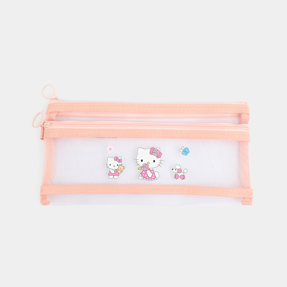 Dual-Zipper Transparent Mesh Pencil Case/Pouch
