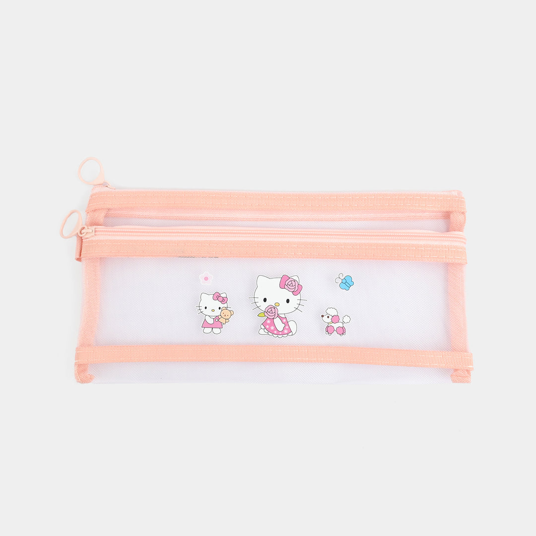 Dual-Zipper Transparent Mesh Pencil Case/Pouch