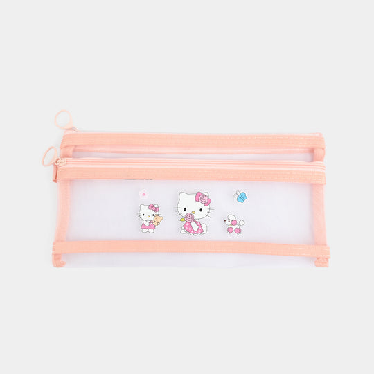 Dual-Zipper Transparent Mesh Pencil Case/Pouch