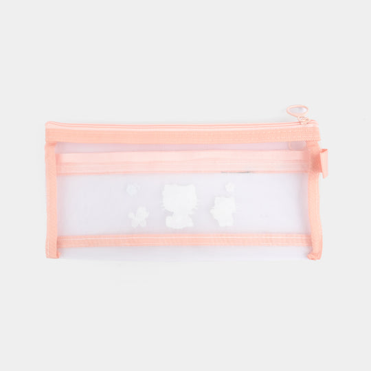 Dual-Zipper Transparent Mesh Pencil Case/Pouch
