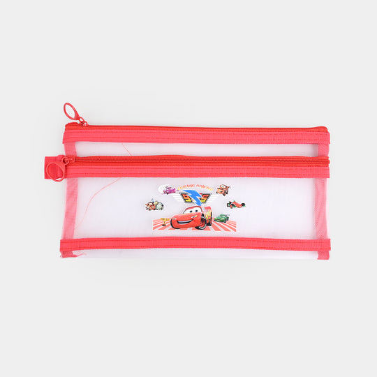 Dual-Zipper Transparent Mesh Pencil Case/Pouch