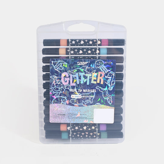 TouchLove Glitter Dual Tip Markers – 24 Pack