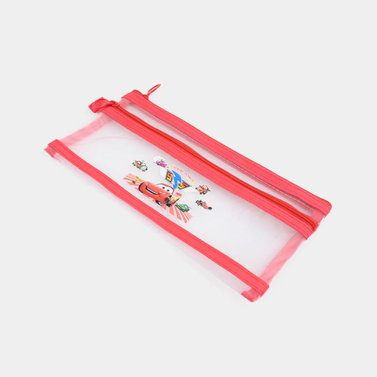 Dual-Zipper Transparent Mesh Pencil Case/Pouch