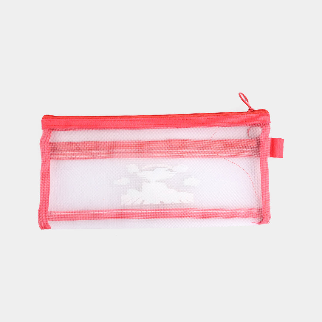 Dual-Zipper Transparent Mesh Pencil Case/Pouch