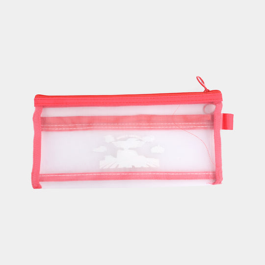 Dual-Zipper Transparent Mesh Pencil Case/Pouch