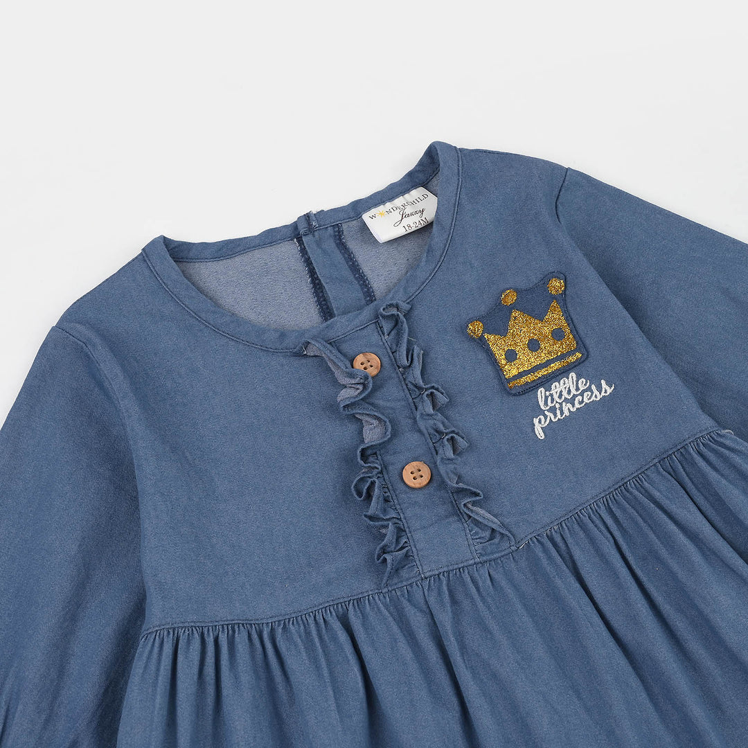 Infant Girls Jersey/Terry 2Pc Suit - Navy