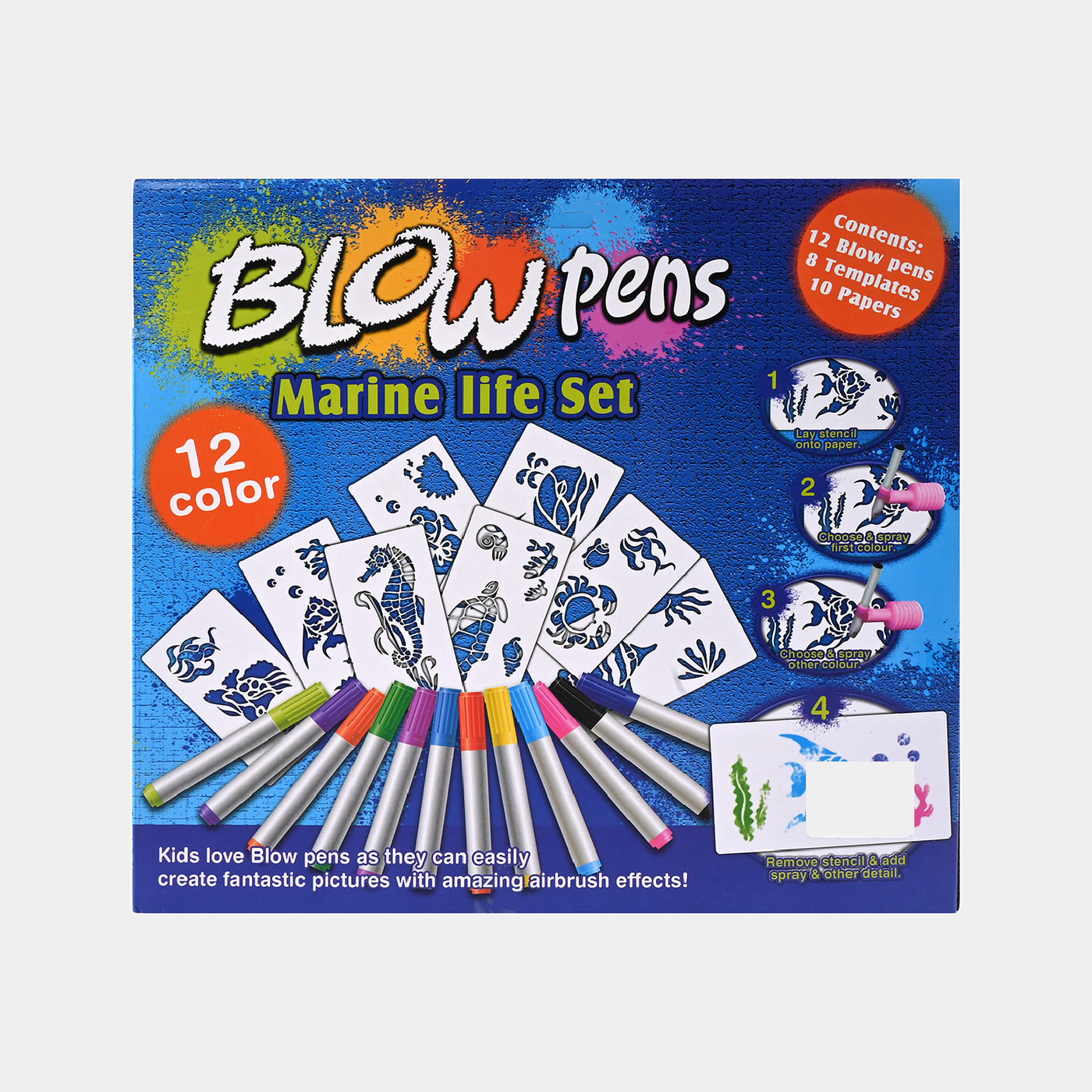 Marine Life Set Blow Painting Set