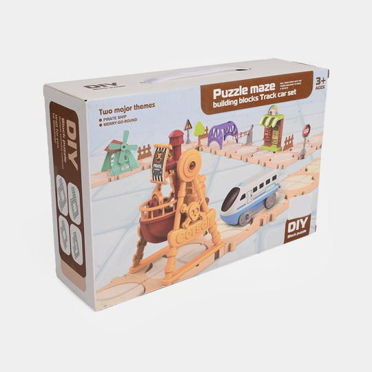 DIY Block Puzzle Rail Train Set