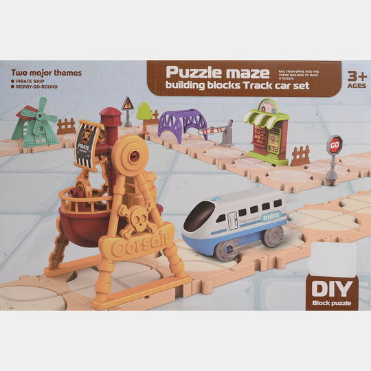 DIY Block Puzzle Rail Train Set