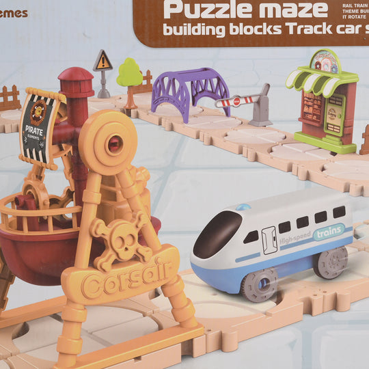 DIY Block Puzzle Rail Train Set