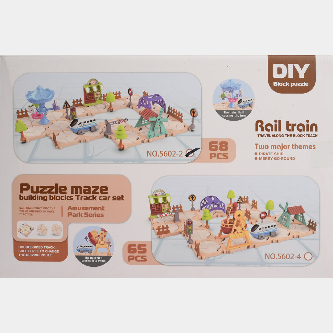 DIY Block Puzzle Rail Train Set