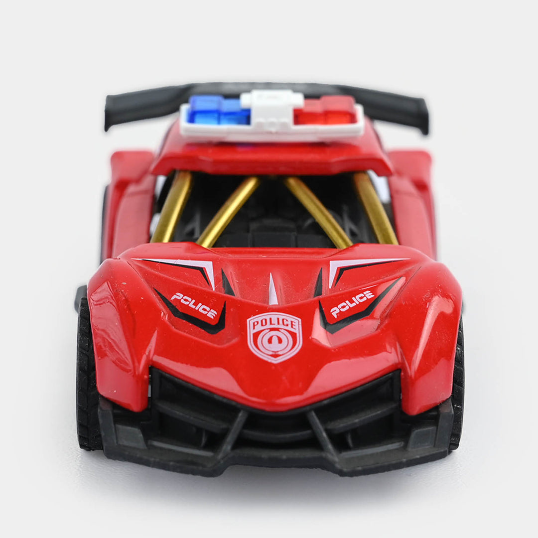 Alloy Pull-Back Racing Police Car