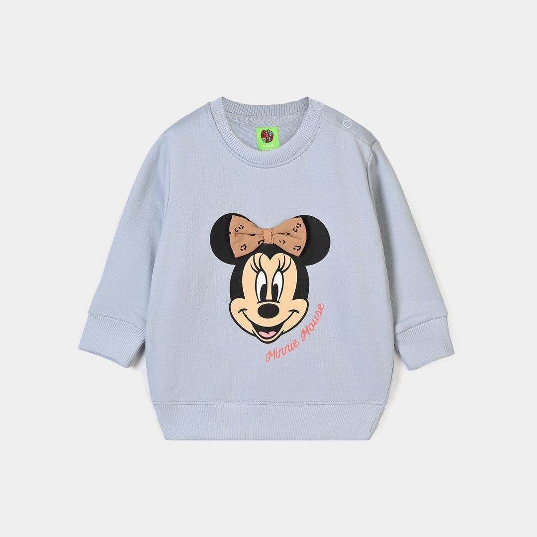 Infant Girls Cotton Terry Sweat Shirt Charcater-Blue