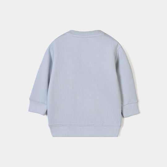 Infant Girls Cotton Terry Sweat Shirt Charcater-Blue