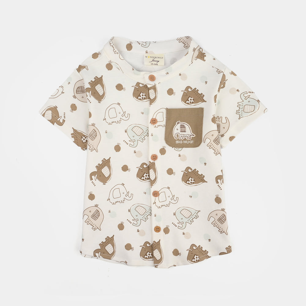 Infant Boys Jersey/Terry 2Pc Suit 287-008 E-C-BROWN