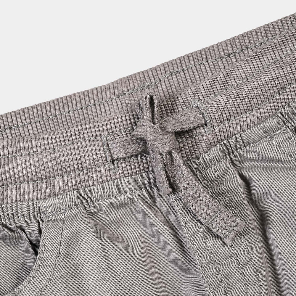 Infant Boys Cotton Twill Basic Pant-GREY