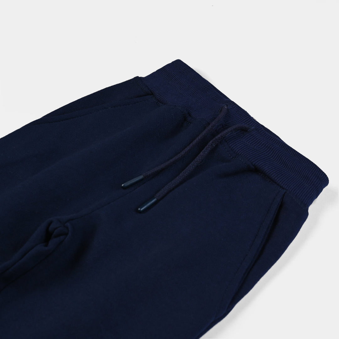 Boys Terry and Fleece Pajama Basic -NAVY