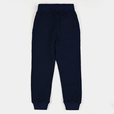 Boys Terry and Fleece Pajama Basic -NAVY