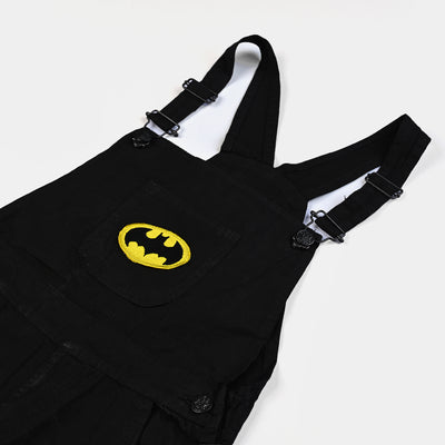 Boys Cotton Dungaree Applique-BLACK