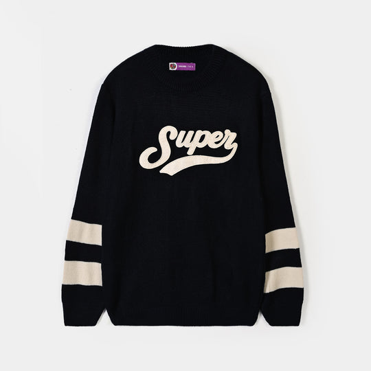 Boys Acrylic Sweater-Super-NAVY