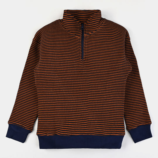 Boys Fleece Sweatshirt Mocker-Navy/Gold