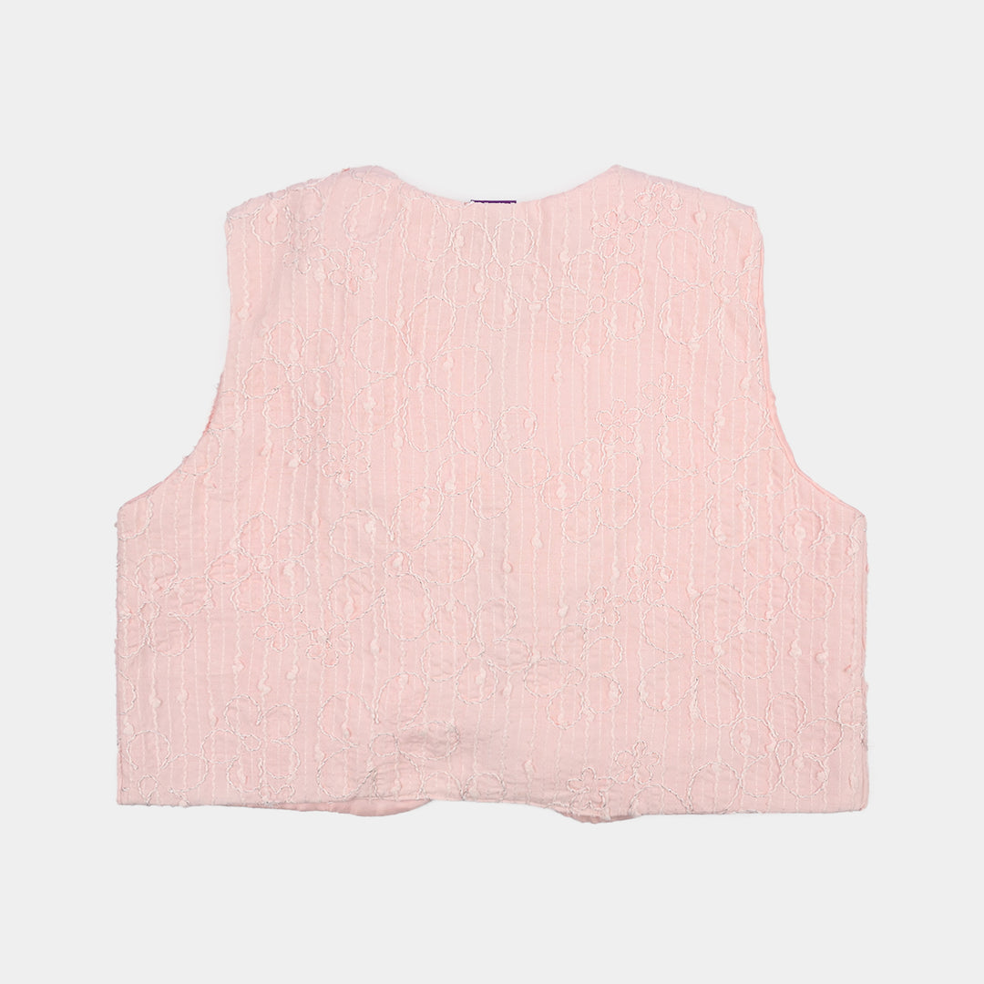 Girls Polyester Waist Coat Flamingo-Baby.Pink