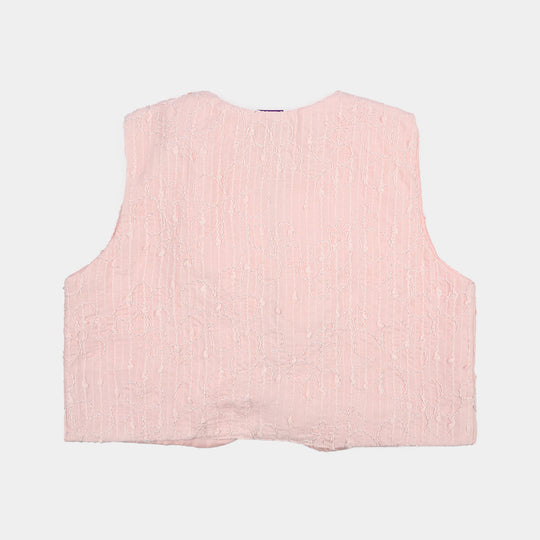 Girls Polyester Waist Coat Flamingo-Baby.Pink