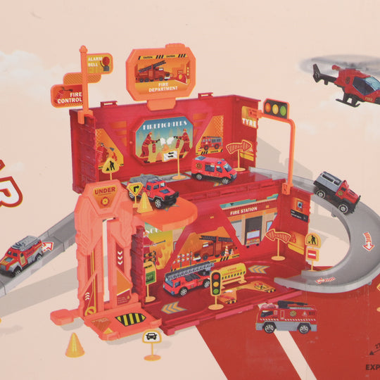 Fire Station Parking Lot Playset | 40PCs