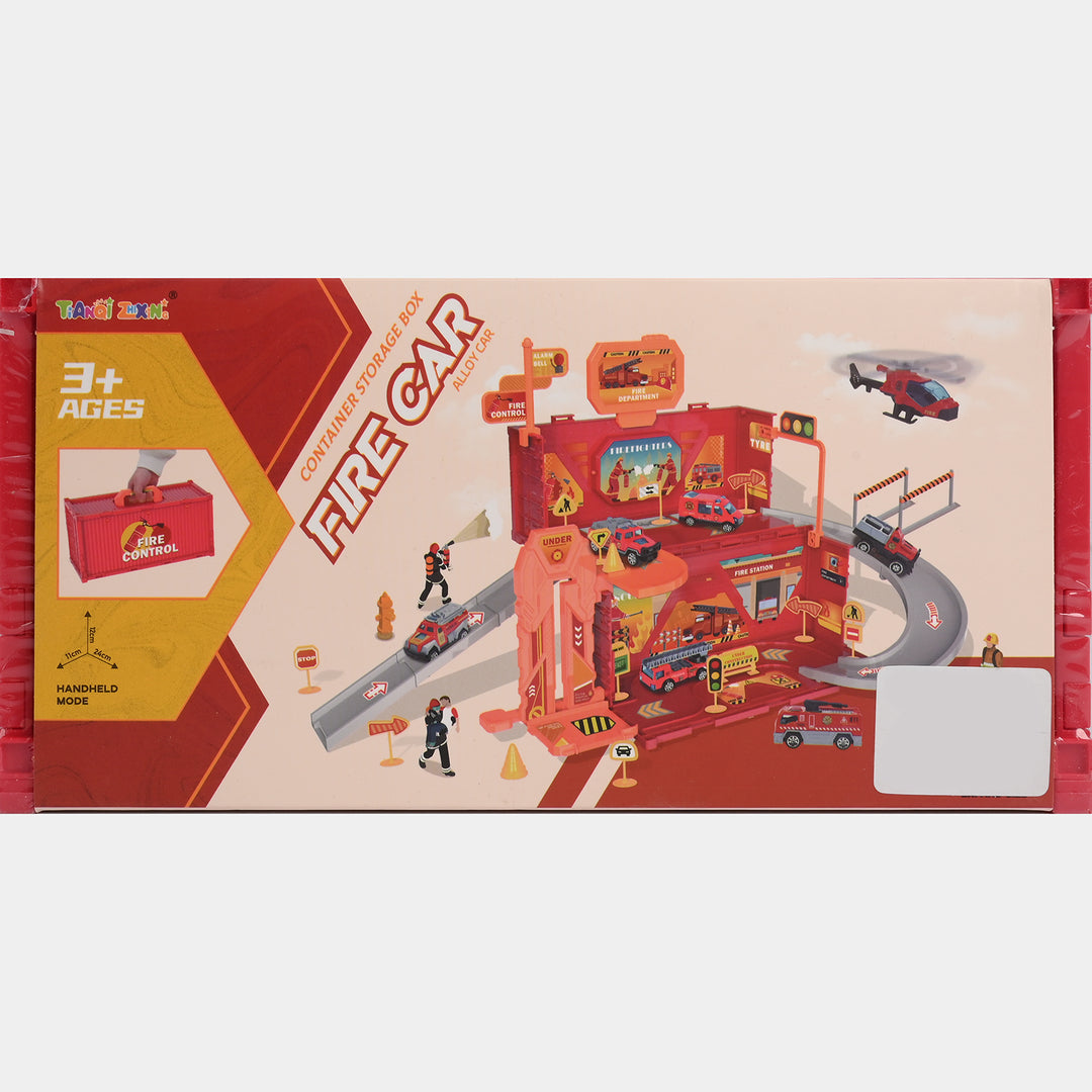 Fire Station Parking Lot Playset | 40PCs