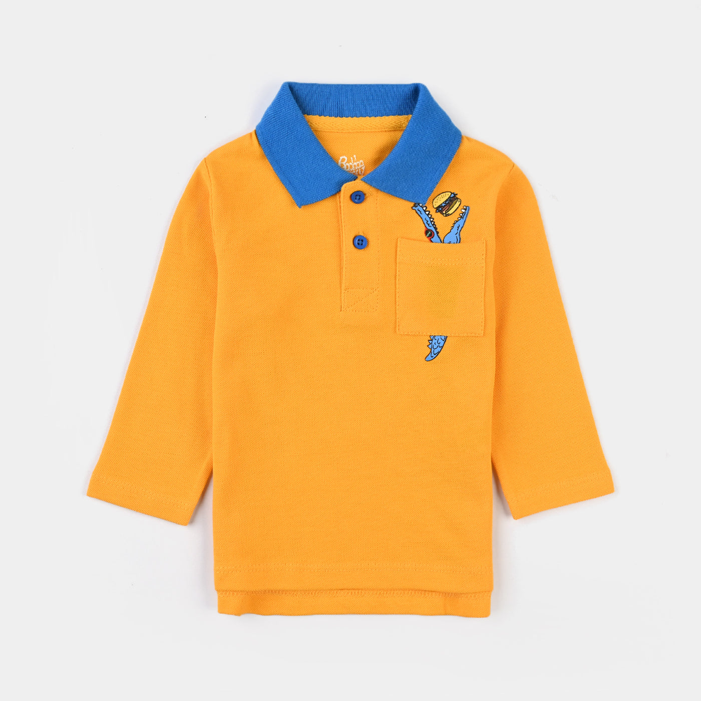 Infant Boys Cotton PK Polo Crocodile-Citrus