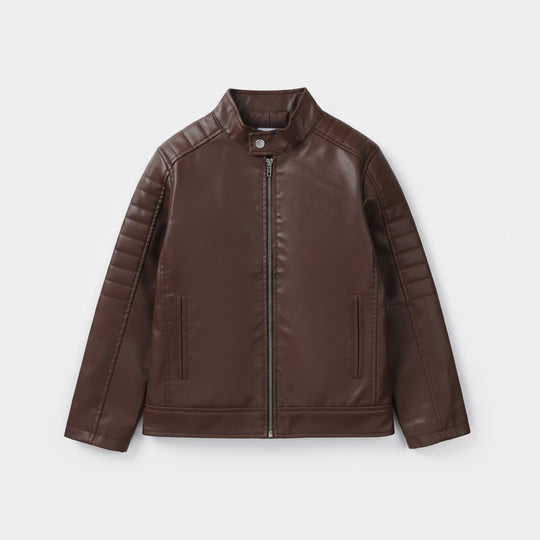 Boys Pu Jacket Basic - Brown