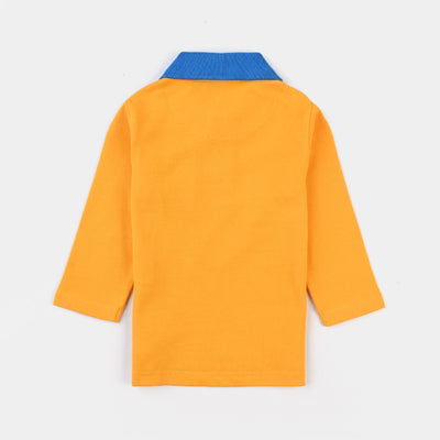 Infant Boys Cotton PK Polo Crocodile-Citrus