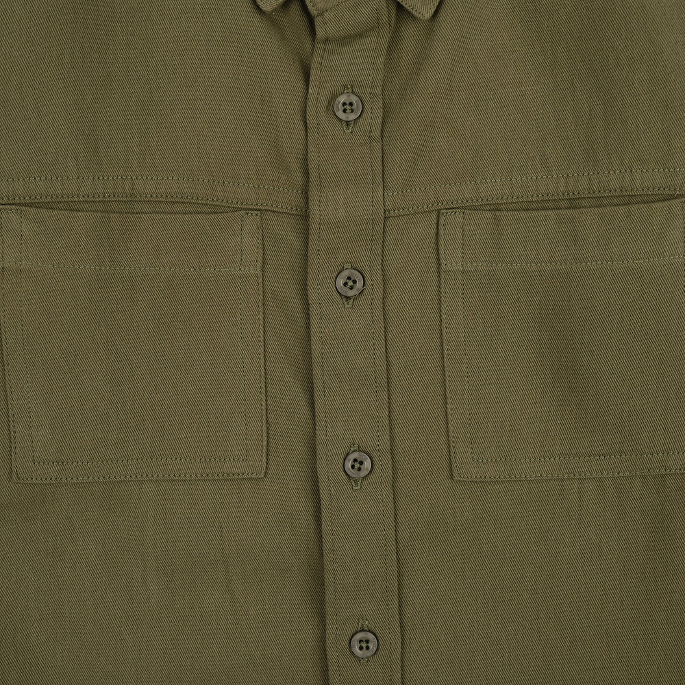 Boys Cotton Twill Shirt F/S (Moss)-GREEN