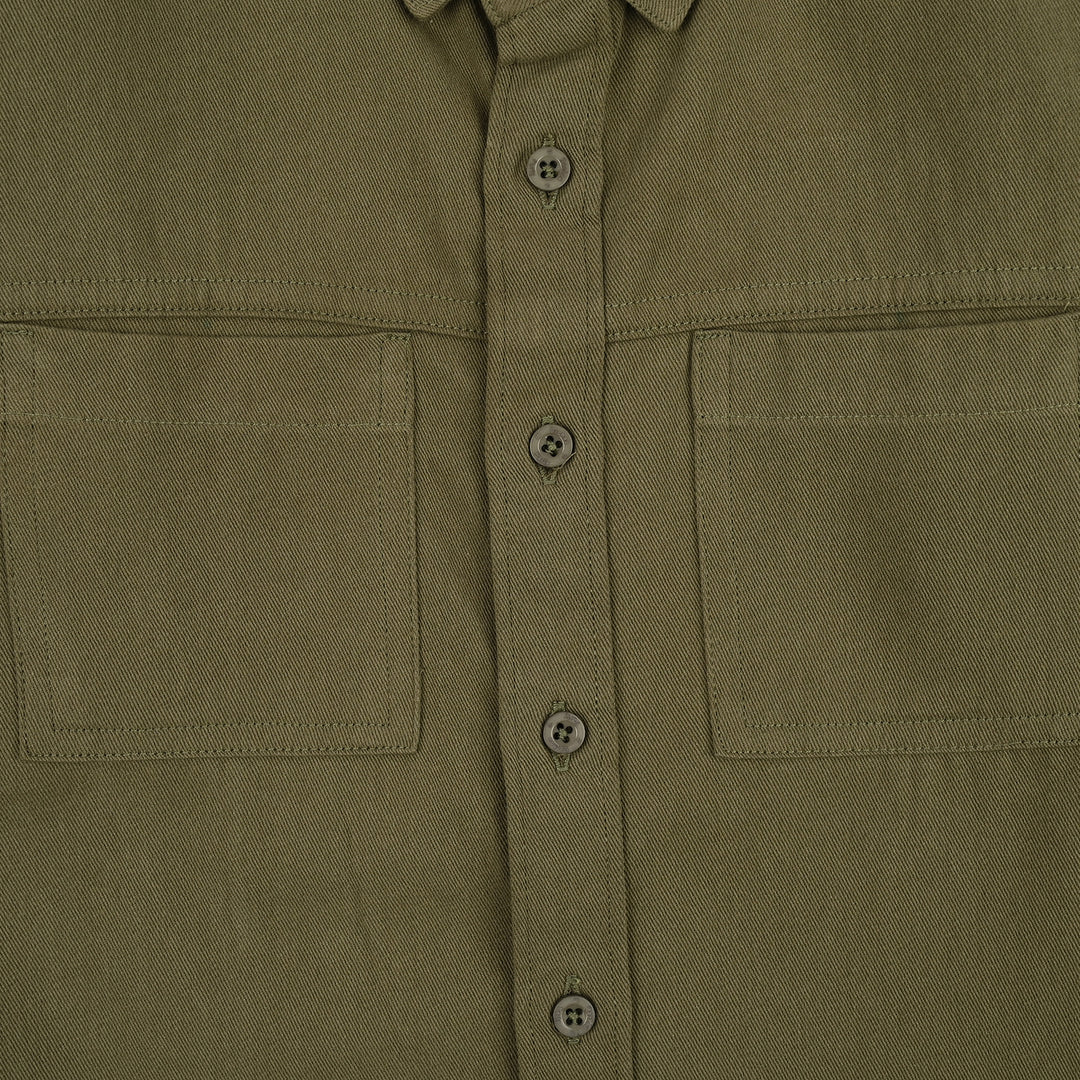 Boys Cotton Twill Shirt F/S (Moss)-GREEN
