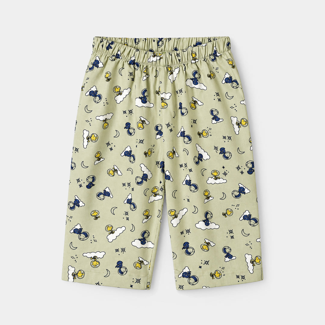 Infant Boys Linen Viscose Nightwear Space- Light Green