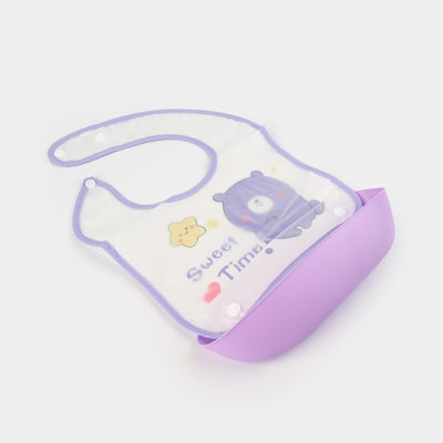 PLASTIC BIB WITH HOLDER FOR BABIES