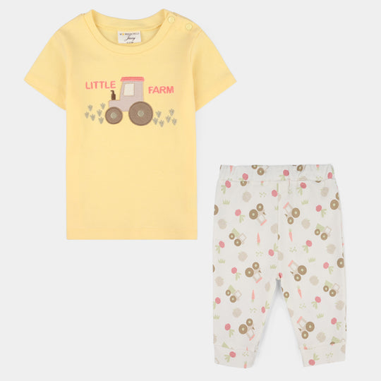 Infant Boys Jersey/Terry 2Pc Suit 287-024 E-C-Yell.White