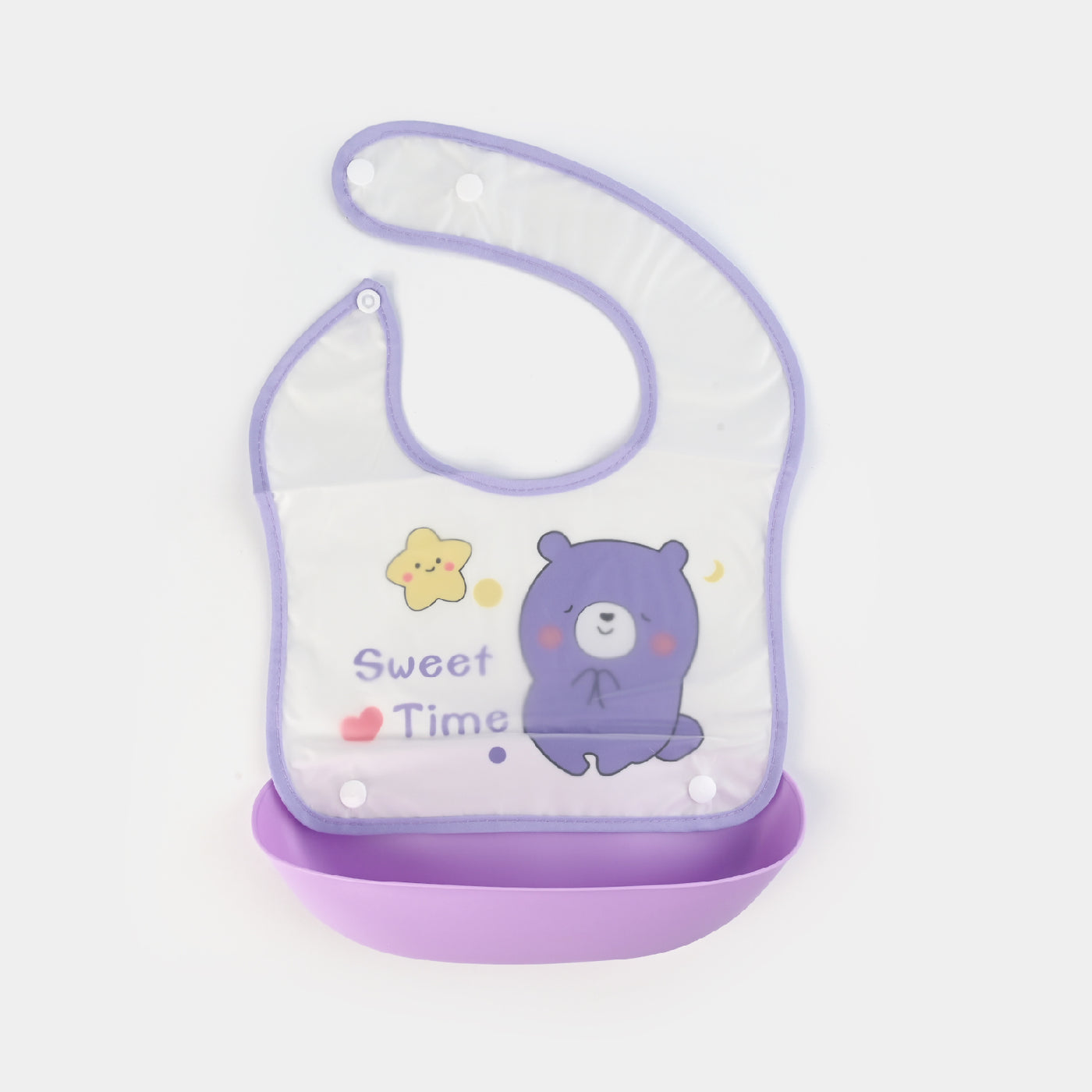 PLASTIC BIB WITH HOLDER FOR BABIES