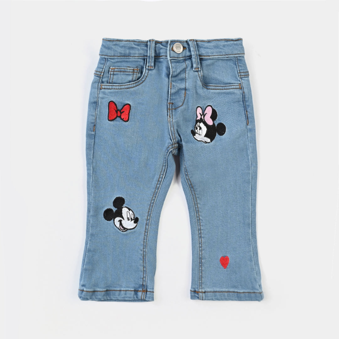 Infant Girls Denim Stretch Pant Character-LIGHT BLUE