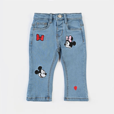 Infant Girls Denim Stretch Pant Character-LIGHT BLUE